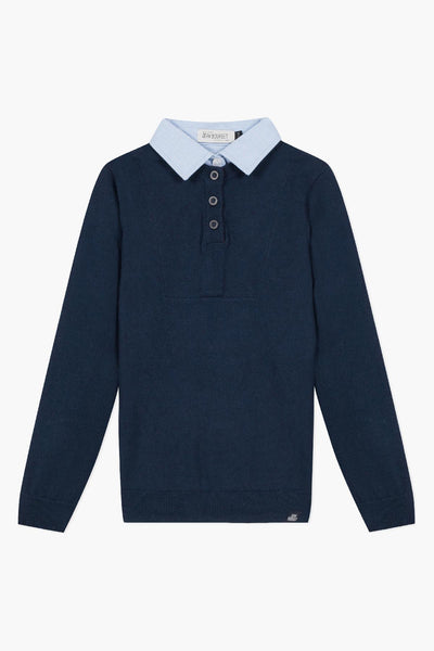 Jean Bourget Marine Blue Polo Sweater